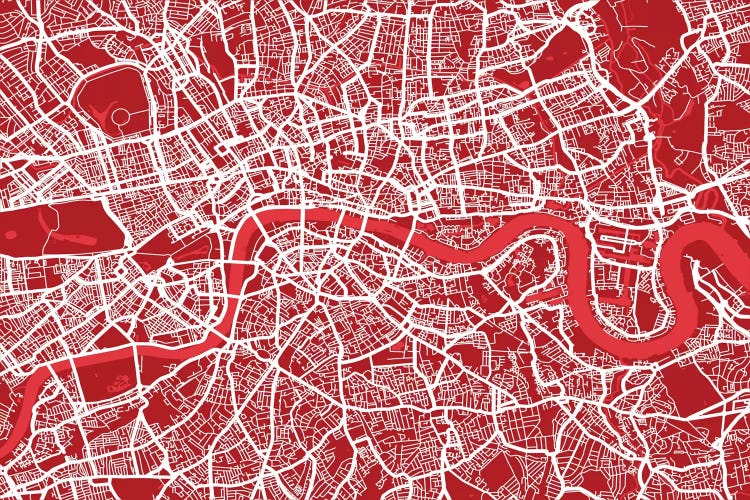 London Map III (Red)