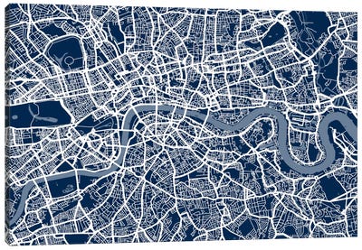 London Map VI Canvas Art Print - Cozy Color Palette
