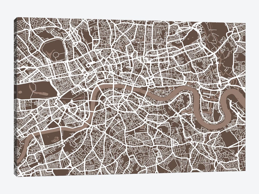London Map VII by Michael Tompsett 1-piece Canvas Art