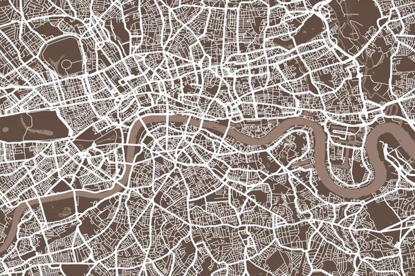 London Maps: London Map VII by Michael Tompsett