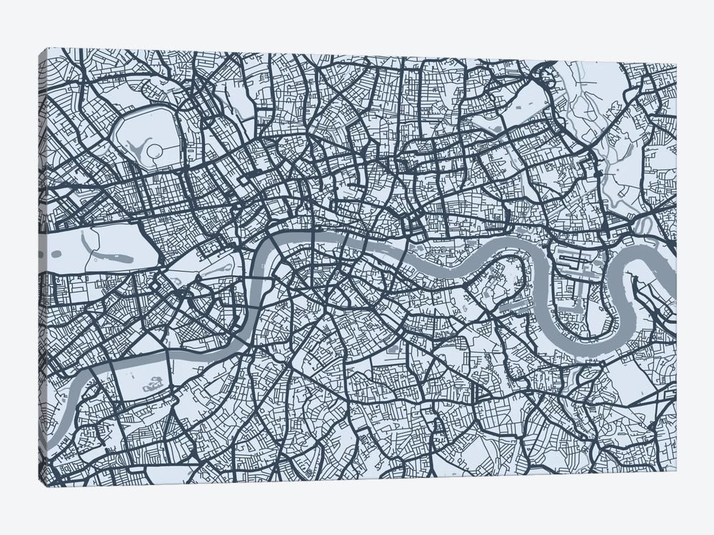 London Map VIII 1-piece Canvas Print