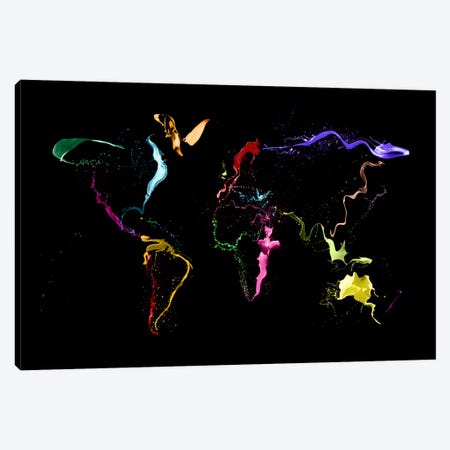 World Map (Abstract Paint) II Canvas Print #12817} by Michael Tompsett Canvas Print