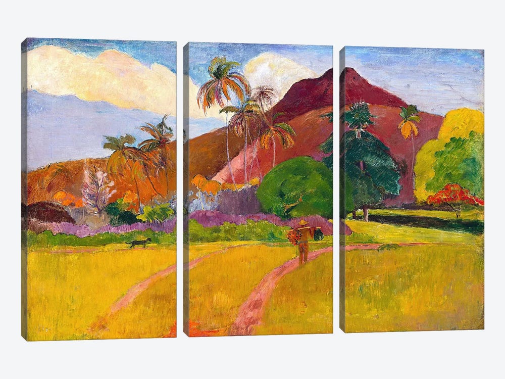Tahitian Landscape by Paul Gauguin 3-piece Canvas Art