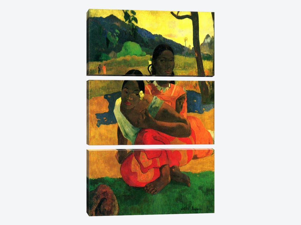 Nafea Faaipoipo (When are You Getting Married) 1892 by Paul Gauguin 3-piece Canvas Art Print