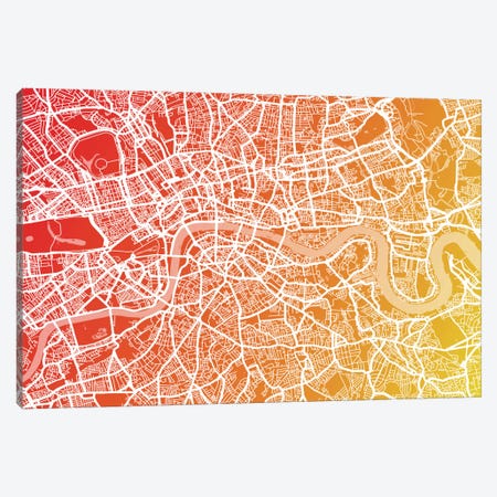 London Map IX Canvas Print #12832} by Michael Tompsett Canvas Wall Art