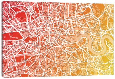 London Map IX Canvas Art Print - London Maps