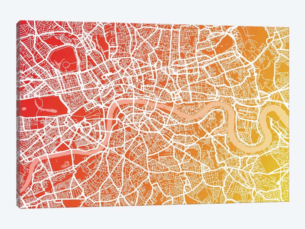 London Map IX by Michael Tompsett 1-piece Canvas Artwork