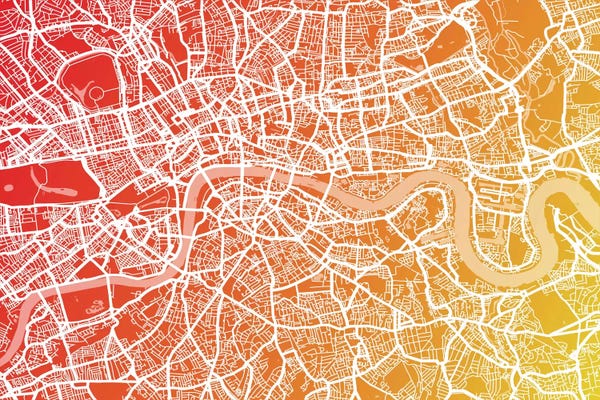 London Maps: London Map IX by Michael Tompsett