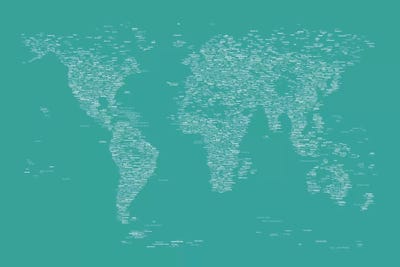 Font World Map (Green) by Michael Tompsett multi panel art