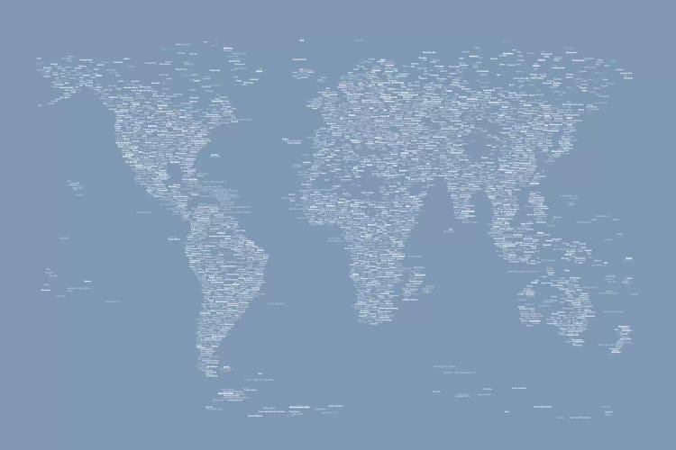 Font World Map (Light Blue)