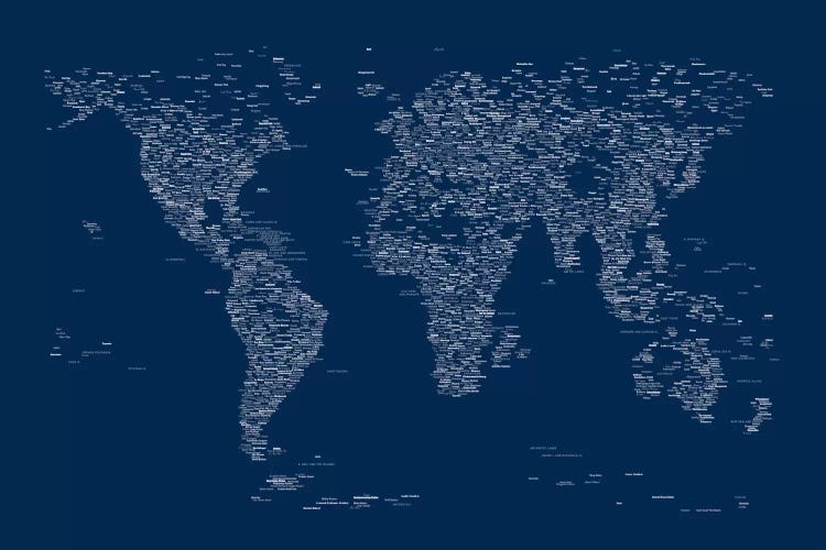 Font World Map (Blue)