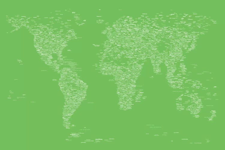 Font World Map (Light Green)