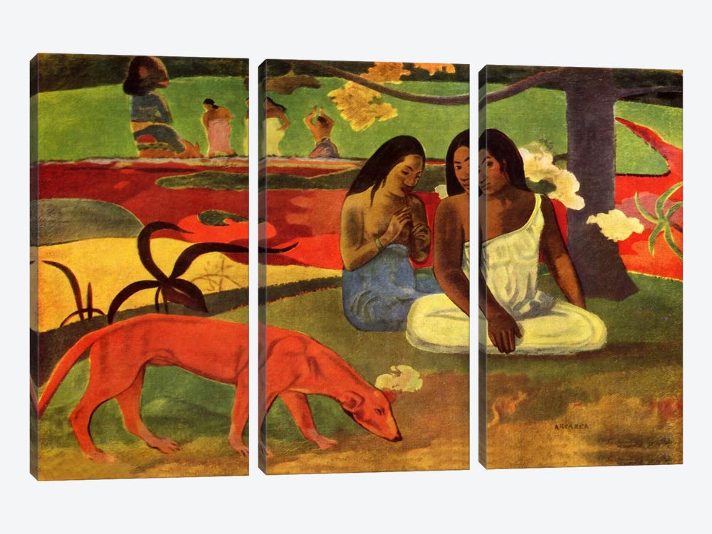Arearea, 1892 by Paul Gauguin 3-piece Art Print