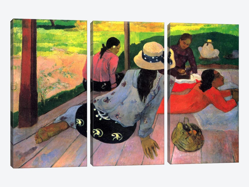 The Siesta by Paul Gauguin 3-piece Canvas Art
