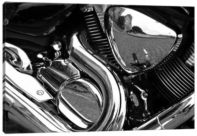 Motorcycle Engine Grayscale ll Canvas Art Print - Motorcycles