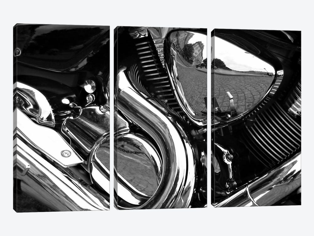 Motorcycle Engine Grayscale ll by Unknown Artist 3-piece Canvas Art