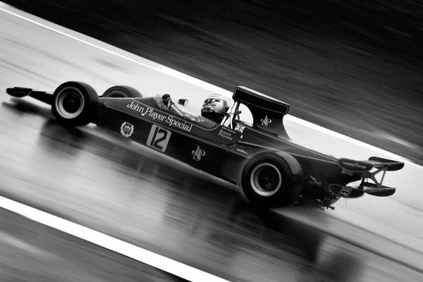 Vintage & Retro Photography: F1 Wet Track Grayscale by Unknown Artist