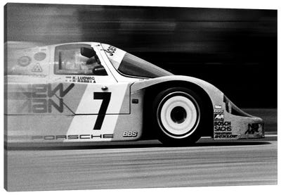 Porsche 956 Racecar Canvas Art Print - Kids Sports Art