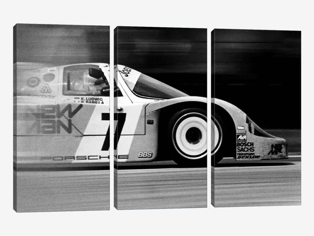 Porsche 956 Racecar by Unknown Artist 3-piece Canvas Art