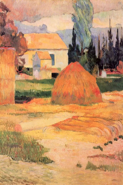 Haystack in Village by Paul Gauguin wall art