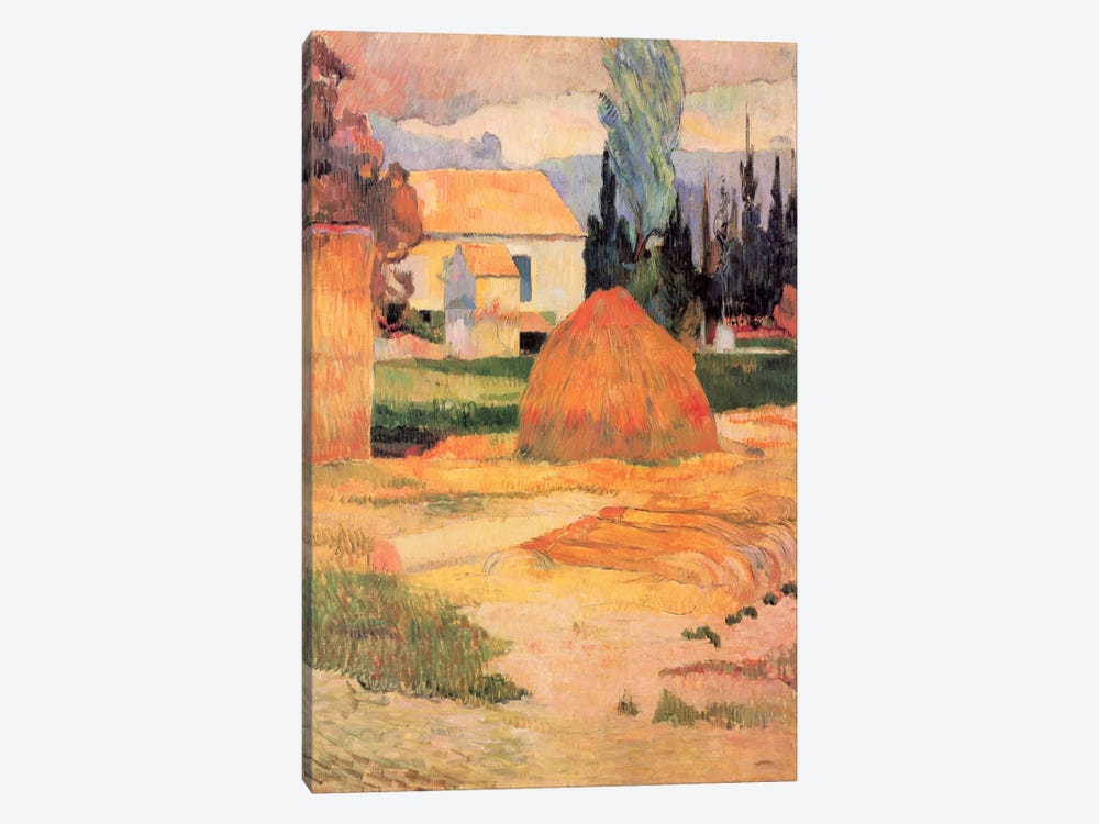 Haystack in Village by Paul Gauguin 1-piece Canvas Wall Art
