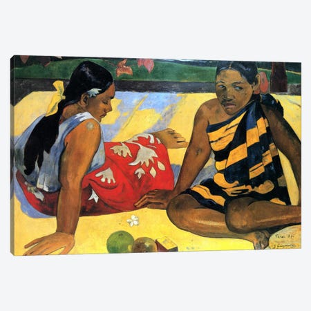 Two Women Sitting Canvas Print #1289} by Paul Gauguin Canvas Artwork