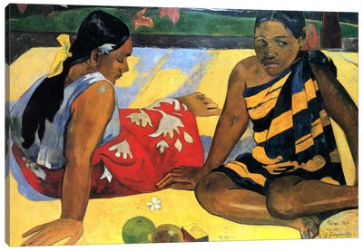 Two Women Sitting Canvas Art Print - Paul Gauguin