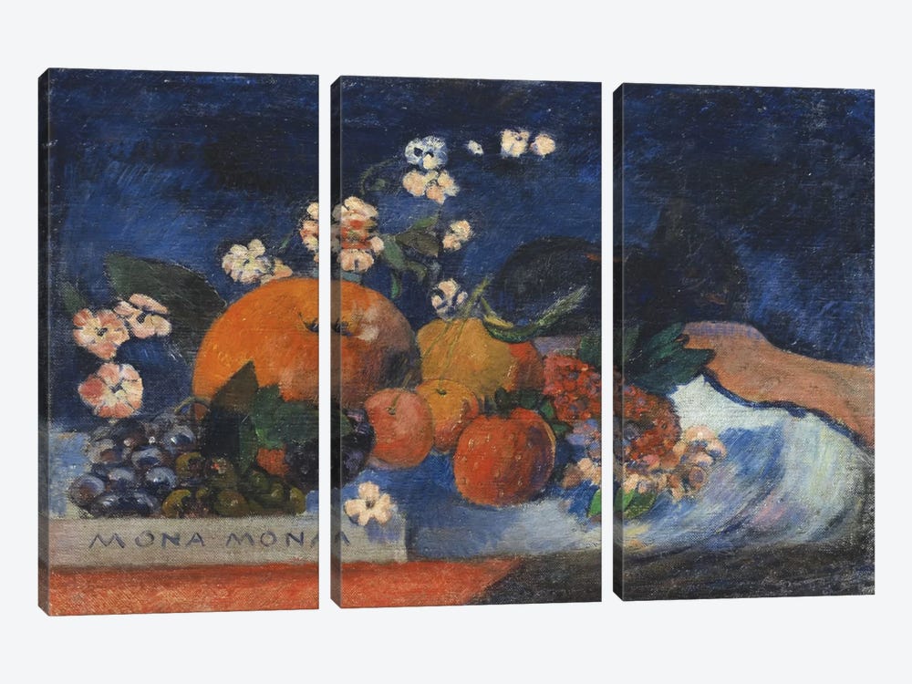 Mona Mona, Savoureux by Paul Gauguin 3-piece Canvas Artwork