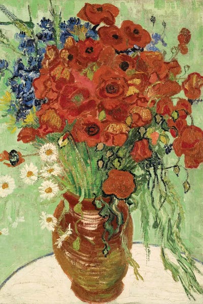 Large Art for Bedroom - Canvas Prints: Vase with Daisies and Poppies by Vincent van Gogh