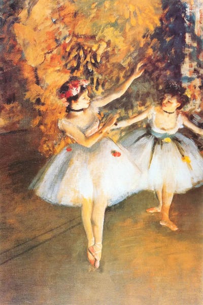 Two Dancers on Stage (alla Barra) by Edgar Degas canvas print