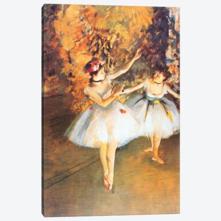 Two Dancers on Stage (alla Barra) Canvas Print #1329} by Edgar Degas Canvas Art Print