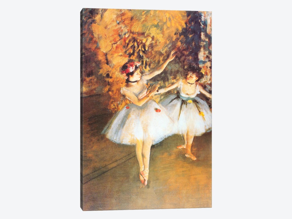 Two Dancers on Stage (alla Barra) by Edgar Degas 1-piece Canvas Art Print