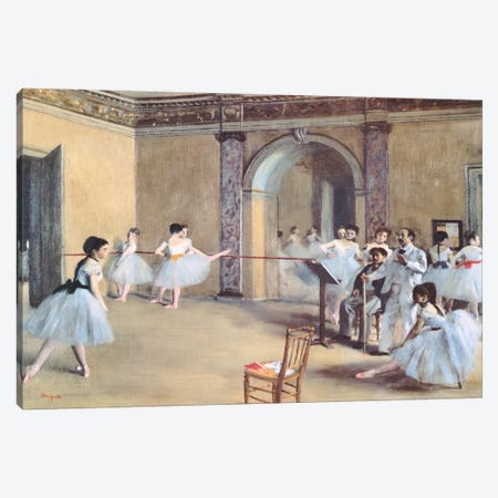 The Dance Foyer At The Opera Canvas Print #1330} by Edgar Degas Canvas Art