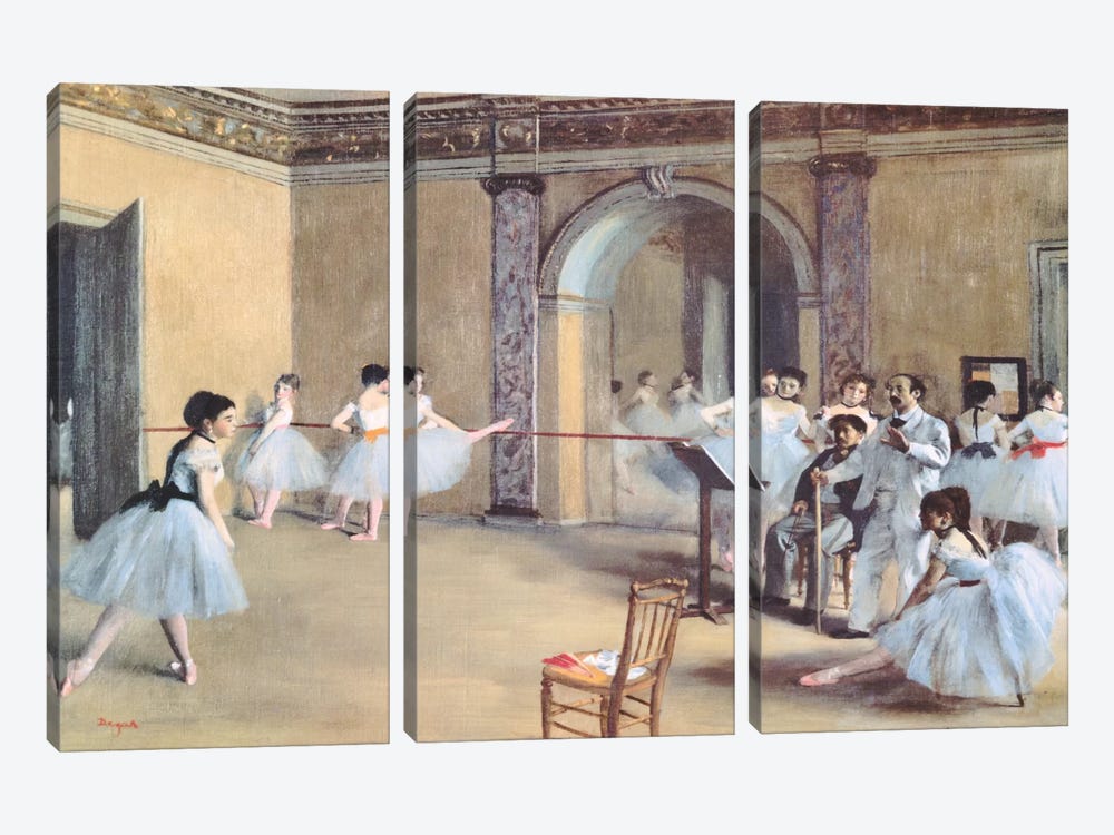 The Dance Foyer At The Opera by Edgar Degas 3-piece Art Print