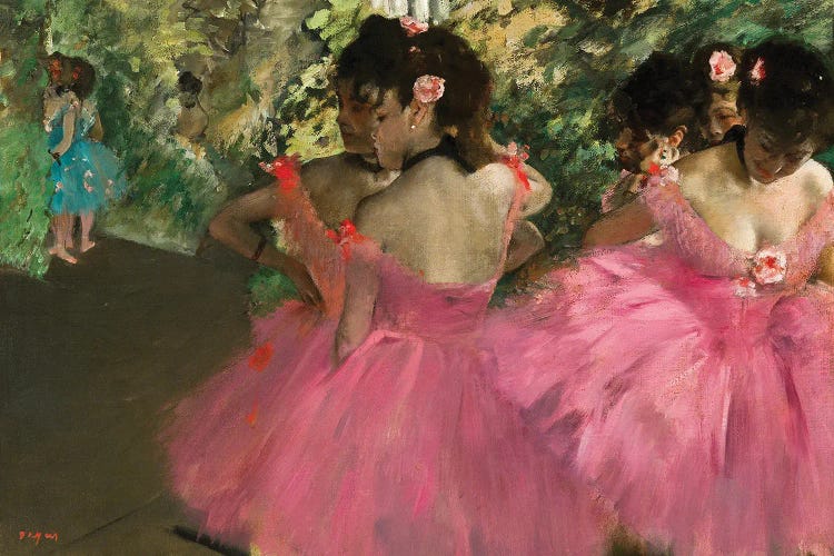 Ballerina In Red Canvas Wall Art by Edgar Degas |
