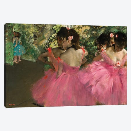 Ballerina In Red Canvas Print #1331} by Edgar Degas Canvas Wall Art