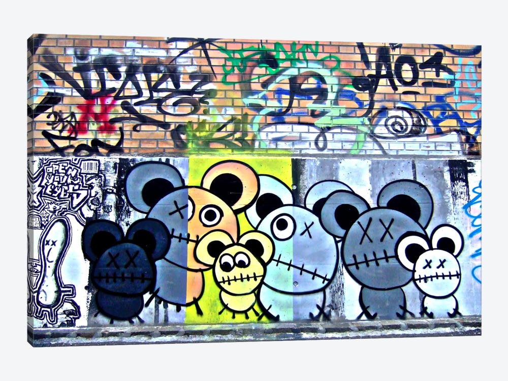 Of Mostly Mice Graffiti by Unknown Artist 1-piece Canvas Art