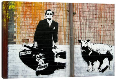 Blek Le Rat Graffiti Canvas Art Print - Similar to Banksy