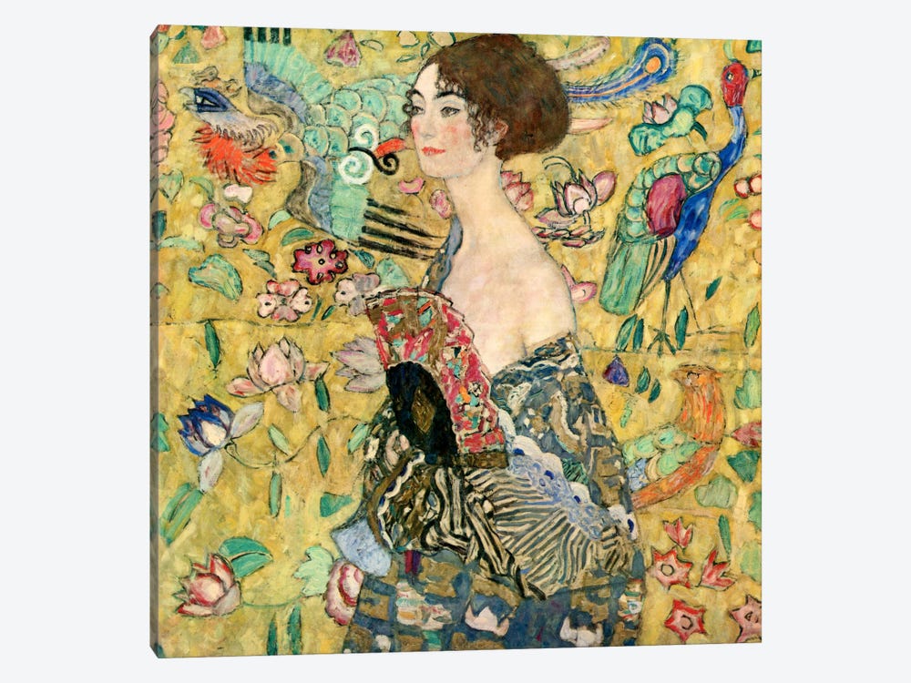 Lady with a Fan by Gustav Klimt 1-piece Art Print