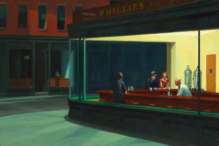 Nighthawks, 1942 by Edward Hopper wall art