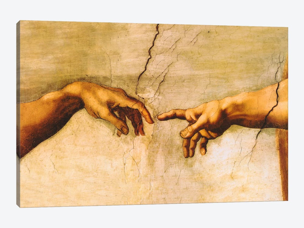The Creation of Adam, C.1510 by Michelangelo 1-piece Canvas Art Print