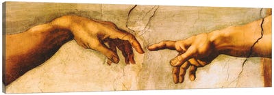 The Creation of Adam Canvas Art Print - Best Selling Panoramics