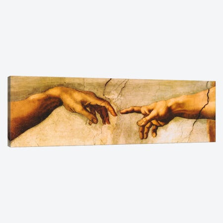 The Creation of Adam Canvas Print #1338PANa} by Michelangelo Canvas Wall Art