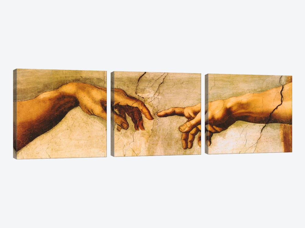 The Creation of Adam by Michelangelo 3-piece Canvas Artwork