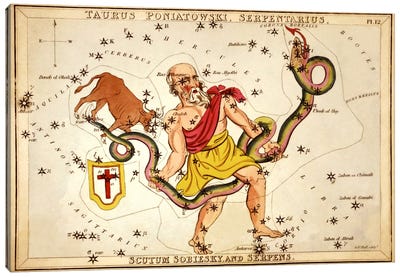 Ophiuchus, 1825 Canvas Art Print - Astrology Art