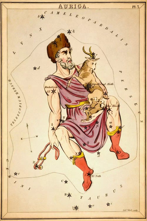 Auriga, 1825 by Sidney Hall wall art