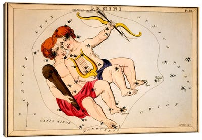 Gemini Canvas Art Print - Celestial Maps