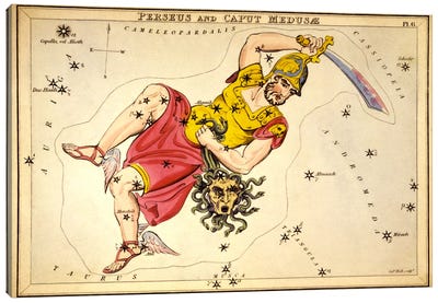 Perseus and Caput Medusae Canvas Art Print - Celestial Maps