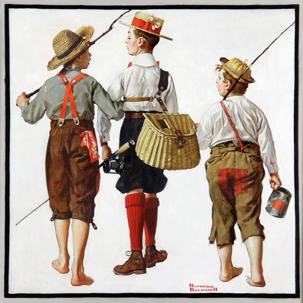Classic Americana: The Fishing Trip by Norman Rockwell