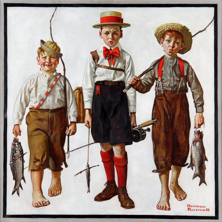 The Catch by Norman Rockwell wall art